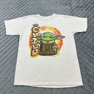 STAR WARS Shirt Womens Small The Child Baby Yoda Graphic Graffiti Short Sleeve